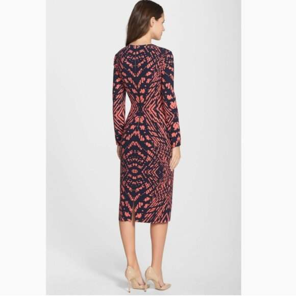 Tie Dye Crepe Midi Sheath Dress - Picture 10 of 11